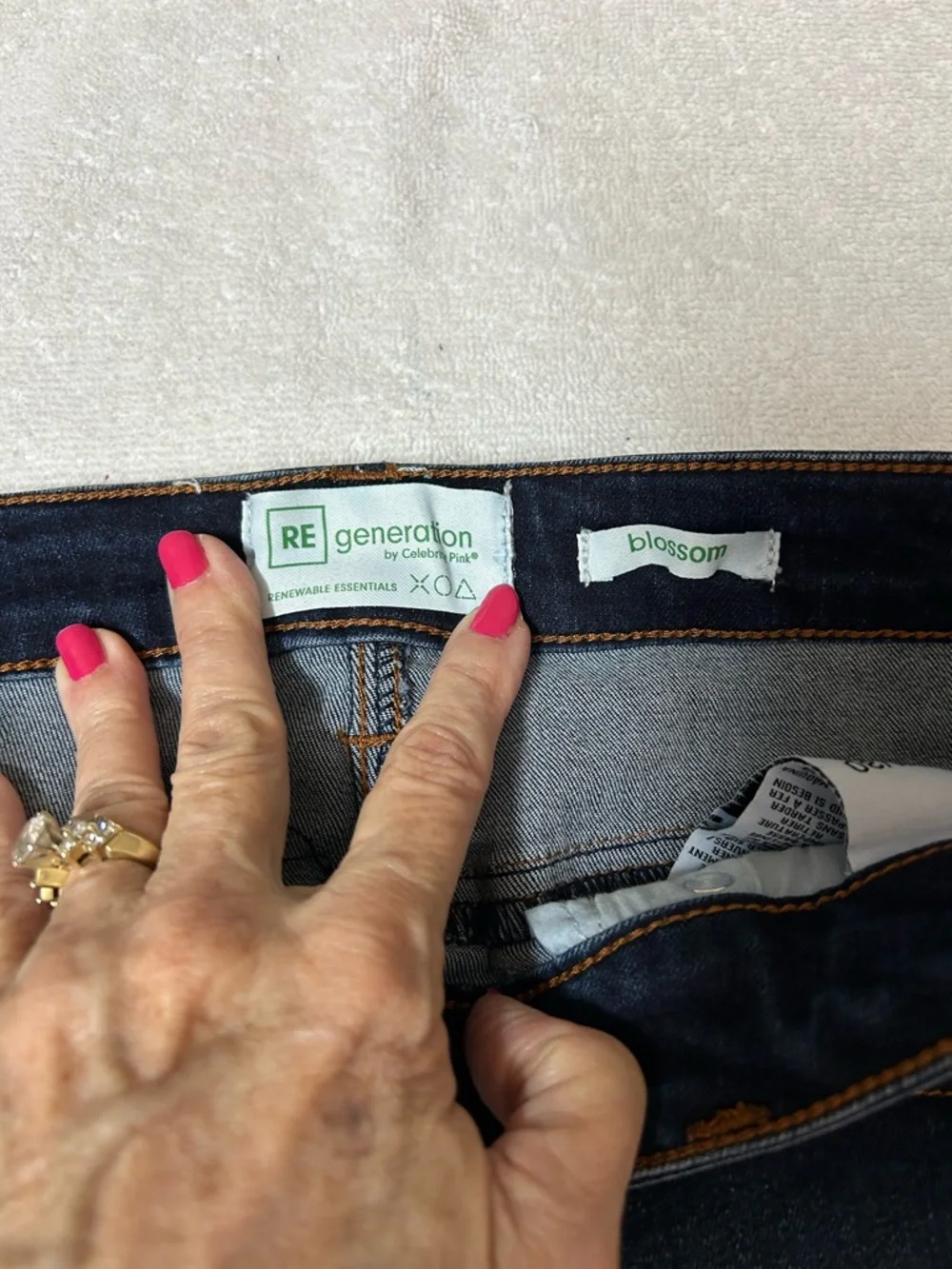 RE generation Dark Indigo Rolled Hem Denim Shorts Size 11/30